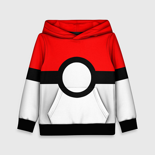 Детская толстовка Pokeball texture / 3D-Черный – фото 1