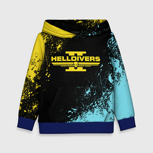 Детская толстовка Helldivers 2: Skull Logo / 3D-Синий – фото 1