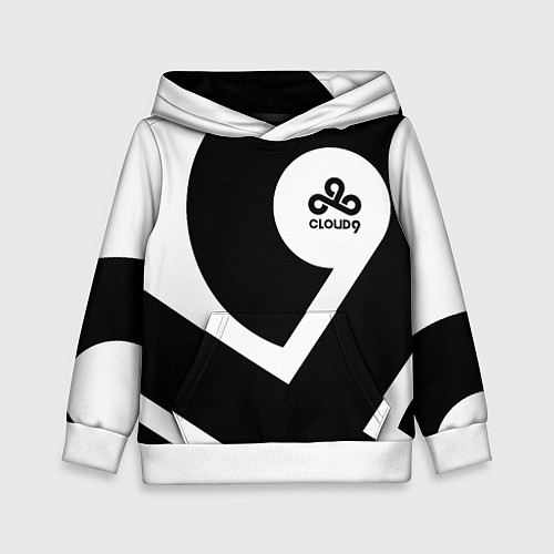 Детская толстовка Cloud9 - black and white / 3D-Белый – фото 1