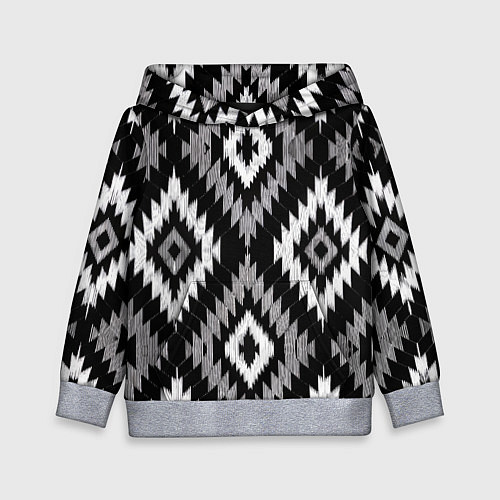 Детская толстовка Геометрический узор икат - ромбы / 3D-Меланж – фото 1