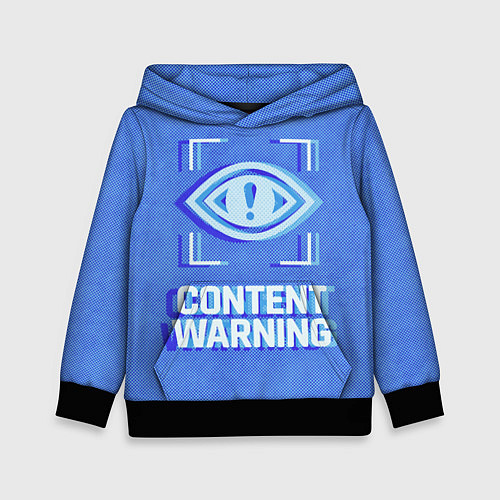 Детская толстовка Content Warning blue / 3D-Черный – фото 1