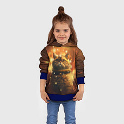 Толстовка-худи детская Толстый кот - Экзот, цвет: 3D-синий — фото 2