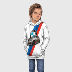 Толстовка-худи детская Немецкий кроссовер BMW X6 M, цвет: 3D-белый — фото 2