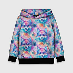 Толстовка-худи детская Фурри мордочки волчонка, цвет: 3D-черный