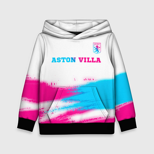 Детская толстовка Aston Villa neon gradient style посередине / 3D-Черный – фото 1