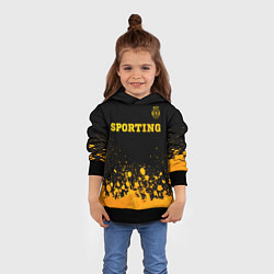 Толстовка-худи детская Sporting - gold gradient посередине, цвет: 3D-черный — фото 2