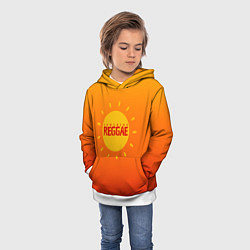 Толстовка-худи детская Orange sunshine reggae, цвет: 3D-белый — фото 2