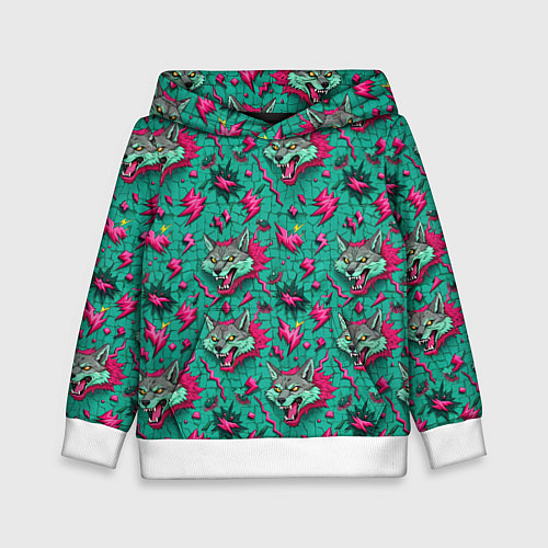 Детская толстовка Паттерн объемные волки / 3D-Белый – фото 1