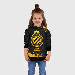 Толстовка-худи детская Club Brugge - gold gradient, цвет: 3D-черный — фото 2