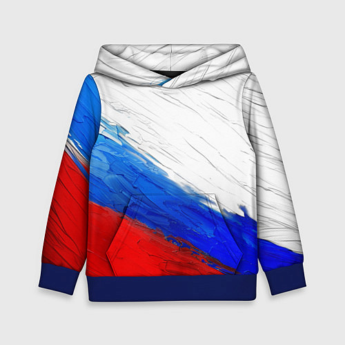 Детская толстовка Триколор красками / 3D-Синий – фото 1