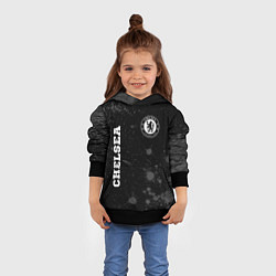 Толстовка-худи детская Chelsea sport на темном фоне вертикально, цвет: 3D-черный — фото 2