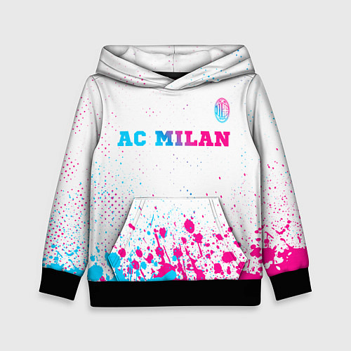 Детская толстовка AC Milan neon gradient style посередине / 3D-Черный – фото 1