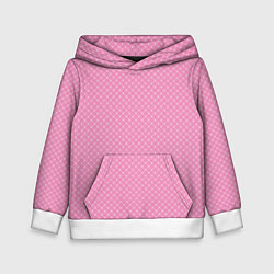 Толстовка-худи детская Розовый паттерн сеточка, цвет: 3D-белый