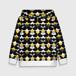 Детская толстовка Желто черный с белым геометрический узор