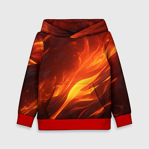 Детская толстовка Яркие языки пламени / 3D-Красный – фото 1
