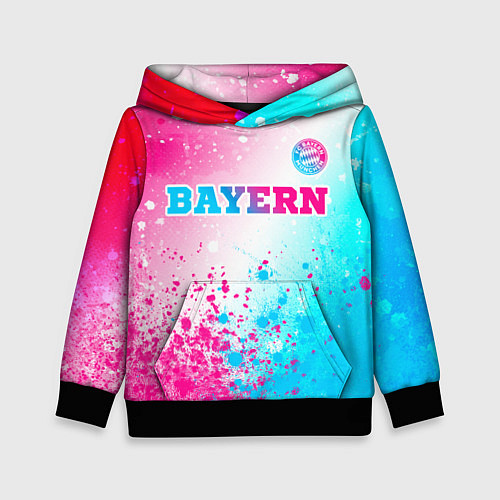 Детская толстовка Bayern neon gradient style посередине / 3D-Черный – фото 1