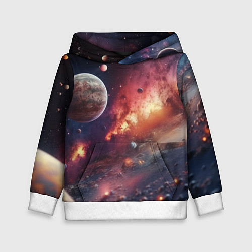 Детская толстовка Космический мир / 3D-Белый – фото 1