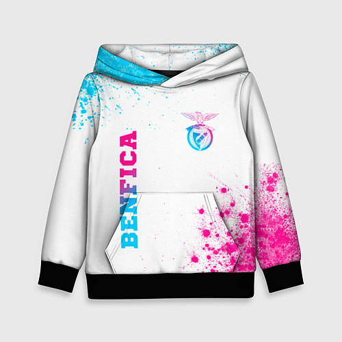 Детская толстовка Benfica neon gradient style вертикально / 3D-Черный – фото 1