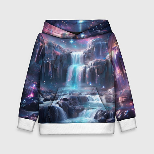 Детская толстовка Волшебный ночной водопад / 3D-Белый – фото 1