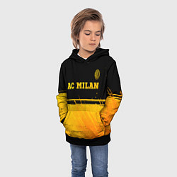 Толстовка-худи детская AC Milan - gold gradient посередине, цвет: 3D-черный — фото 2