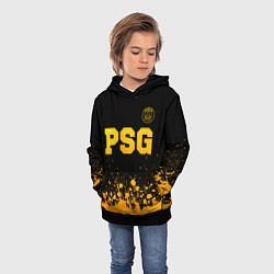 Толстовка-худи детская PSG - gold gradient посередине, цвет: 3D-черный — фото 2