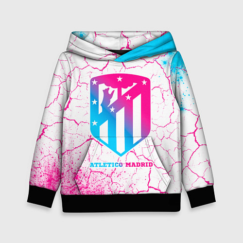 Детская толстовка Atletico Madrid neon gradient style / 3D-Черный – фото 1