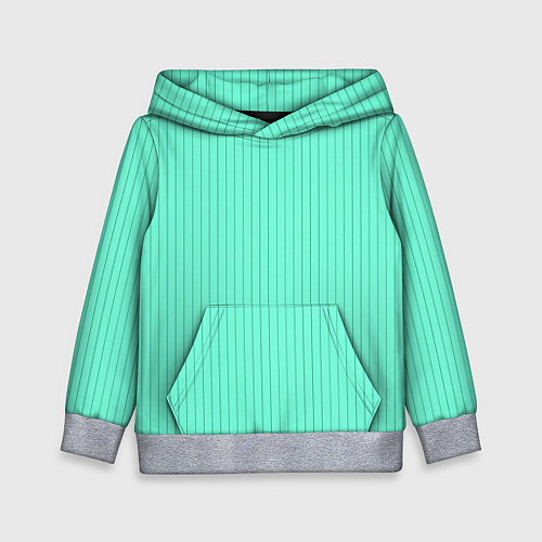 Детская толстовка Светлый бирюзовый в тонкую полоску / 3D-Меланж – фото 1
