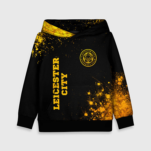 Детская толстовка Leicester City - gold gradient вертикально / 3D-Черный – фото 1