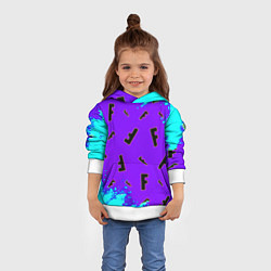 Толстовка-худи детская Fortnite neon steel colors epic, цвет: 3D-белый — фото 2