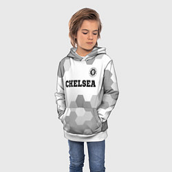 Толстовка-худи детская Chelsea sport на светлом фоне посередине, цвет: 3D-белый — фото 2