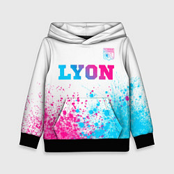 Толстовка-худи детская Lyon neon gradient style посередине, цвет: 3D-черный