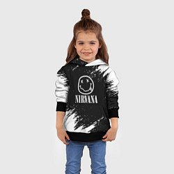 Толстовка-худи детская Nirvana текустура краски, цвет: 3D-черный — фото 2