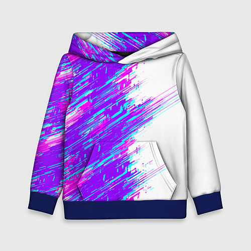 Детская толстовка Neon glitch / 3D-Синий – фото 1