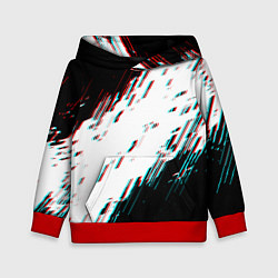 Толстовка-худи детская Glitch effect, цвет: 3D-красный