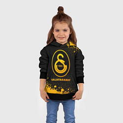 Толстовка-худи детская Galatasaray - gold gradient, цвет: 3D-черный — фото 2