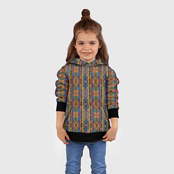 Толстовка-худи детская Полоски африканские яркие, цвет: 3D-черный — фото 2