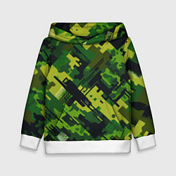 Толстовка-худи детская Camouflage - pattern ai art, цвет: 3D-белый