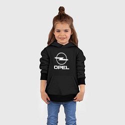 Толстовка-худи детская Opel logo white, цвет: 3D-черный — фото 2