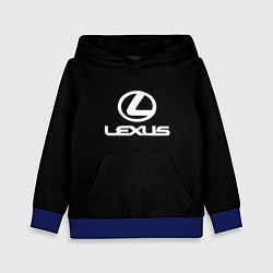 Толстовка-худи детская Lexus white logo, цвет: 3D-синий