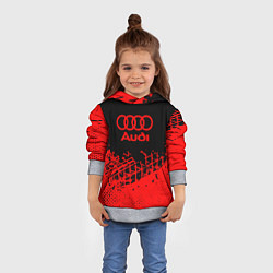 Толстовка-худи детская BMW краски красные полосы, цвет: 3D-меланж — фото 2