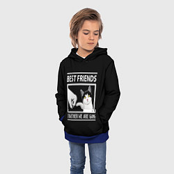 Толстовка-худи детская Лучшие друзья человек икот, цвет: 3D-синий — фото 2