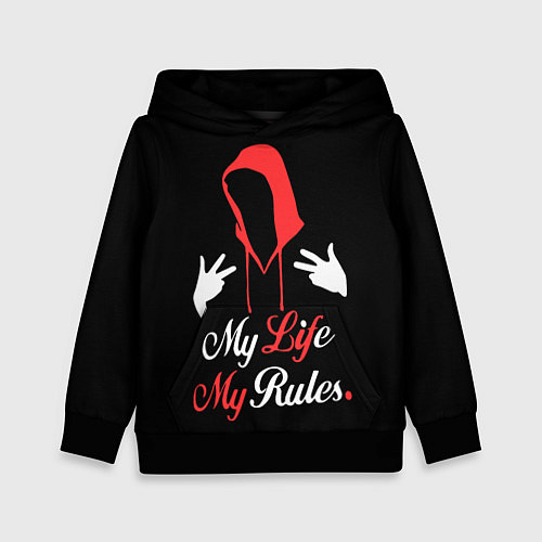 Детская толстовка My life - my rules / 3D-Черный – фото 1