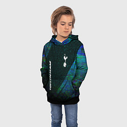 Толстовка-худи детская Tottenham glitch blue, цвет: 3D-черный — фото 2