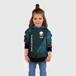 Толстовка-худи детская David Bowie glitch blue, цвет: 3D-черный — фото 2