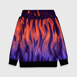 Толстовка-худи детская Сиреневое пламя, цвет: 3D-черный