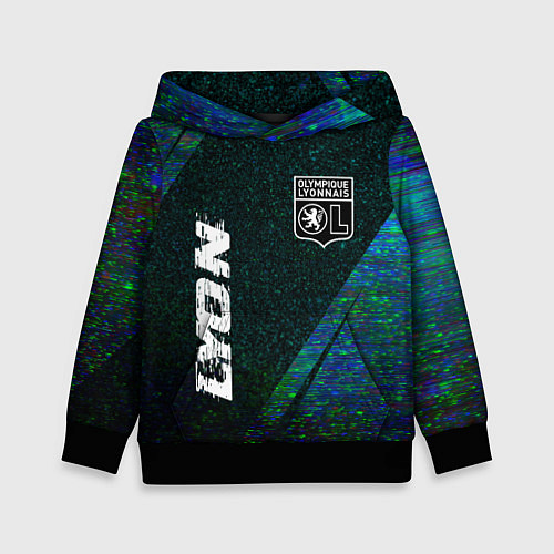Детская толстовка Lyon glitch blue / 3D-Черный – фото 1