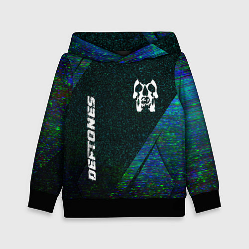 Детская толстовка Deftones glitch blue / 3D-Черный – фото 1