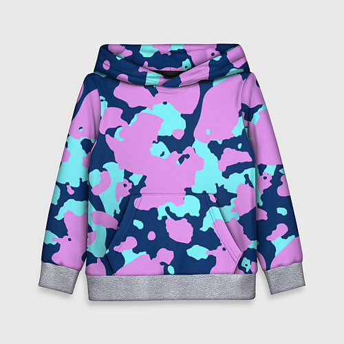 Детская толстовка Паттерн с сиреневыми и голубыми пятнами / 3D-Меланж – фото 1