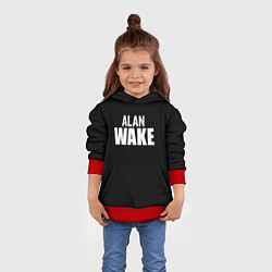 Толстовка-худи детская Alan Wake white logo, цвет: 3D-красный — фото 2