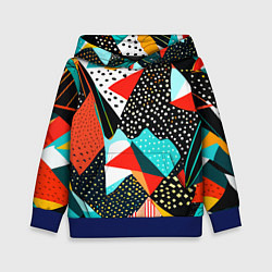 Толстовка-худи детская Abstract patchwork - ai art, цвет: 3D-синий